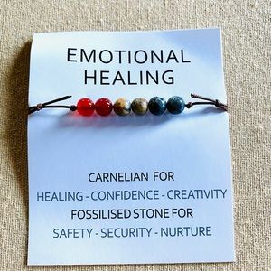 Bracelet Emotional Healing Inspirational Stone bracelet w card